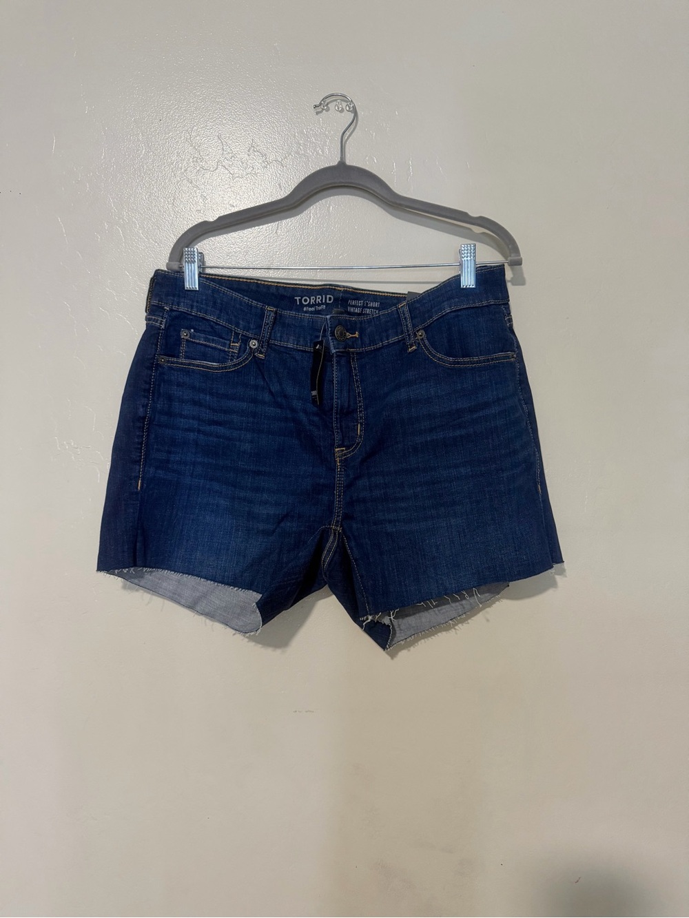 torrid Deep Blue Denim Cutoff Shorts